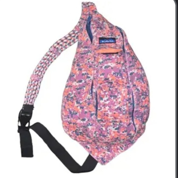 Kavu Handbags - Kavu Orange/Purple Camo Rope Sling Canvas Bag